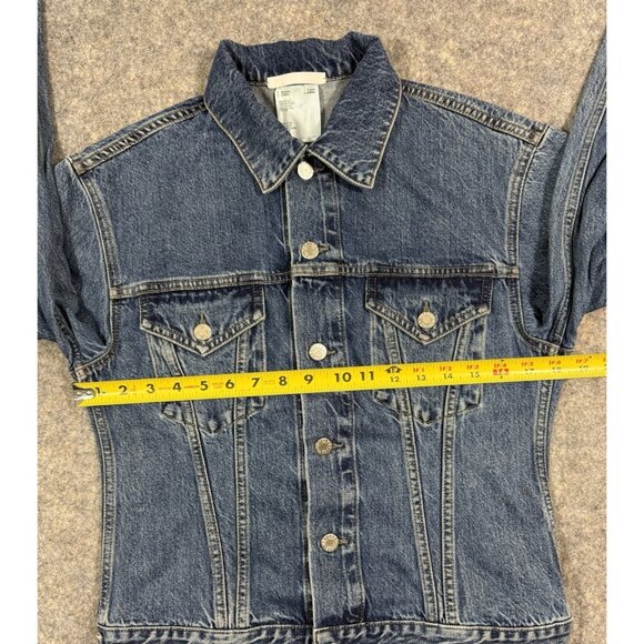 Helmut Lang Womens Denim Trucker Jean Jacket Size Large Made In Italy - Picture 7 of 8
